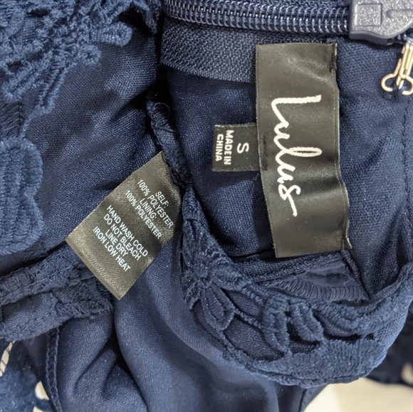 Lulu's Love Poem Blue Guipure Lace Mini Dress - Picture 6 of 12